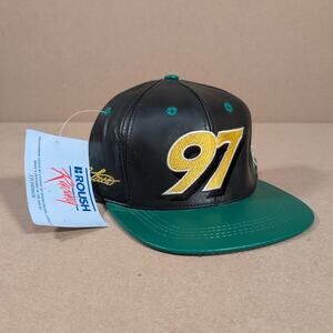 Vintage Roush Racing NASCAR Hat #97 Chad Little 90s Leather Strapback Cap NWT
